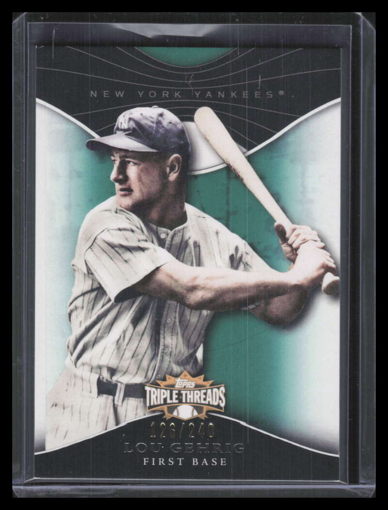 2009 Topps Triple Threads Emerald 12 Lou Gehrig 126/240