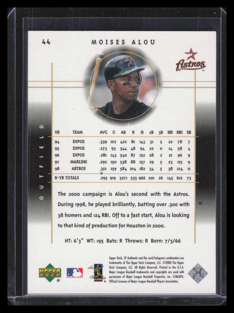 2000 SP Authentic Limited 44 Moises Alou 8/100
