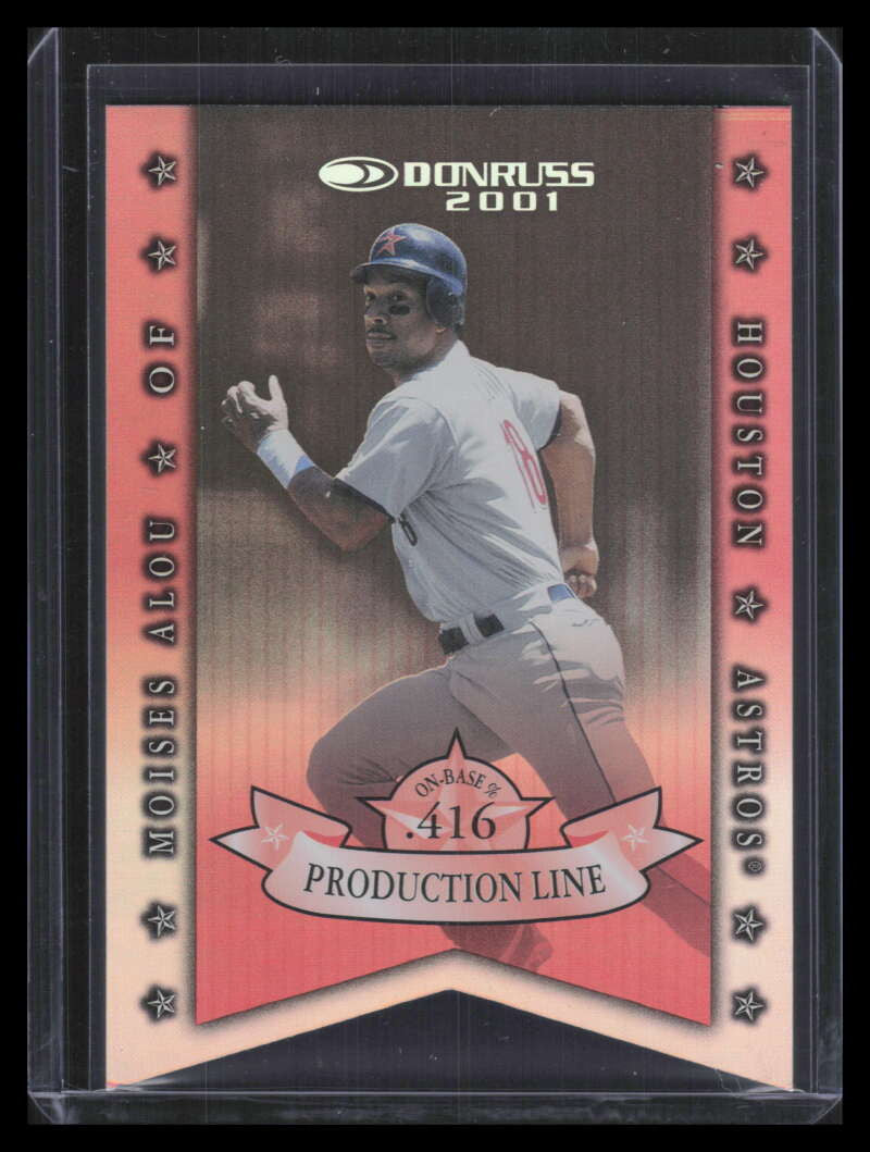 2001 Donruss Production Line Die Cuts pl20 Moises Alou OBP 77/100