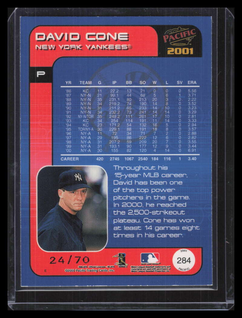 2001 Pacific Hobby LTD 284 David Cone 24/70