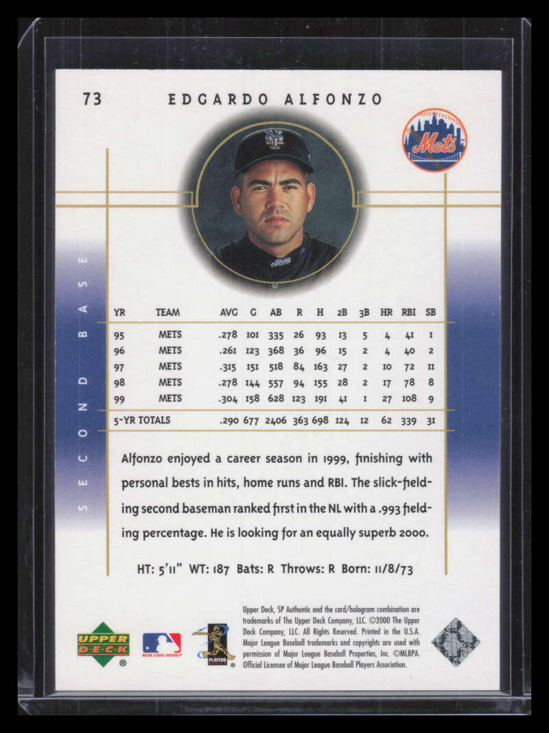 2000 SP Authentic Limited 73 Edgardo Alfonzo 58/100