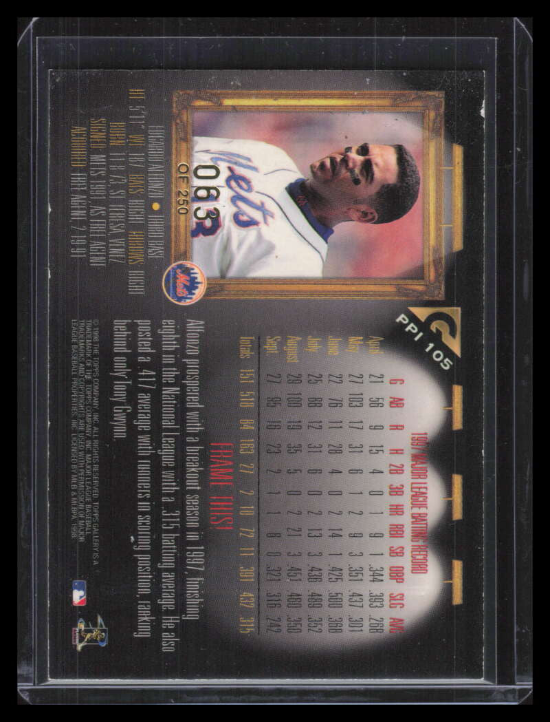 1998 Topps Gallery Player's Private Issue 105 Edgardo Alfonzo 63/250