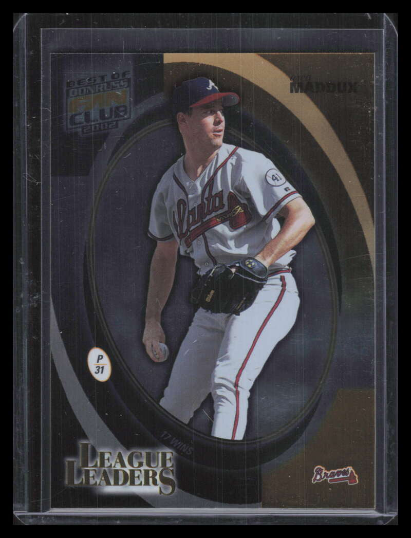 2002 Donruss Best of Fan Club League Leaders ll12 Greg Maddux ERA 159/275