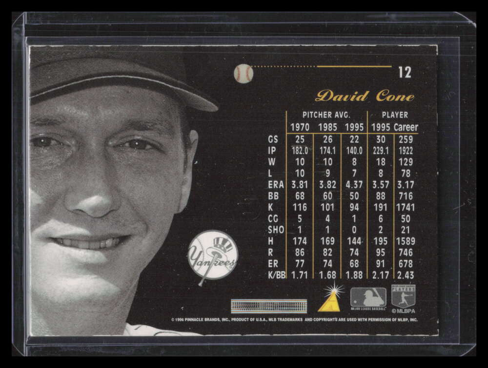1996 Pinnacle Aficionado Artist's Proofs 12 David Cone 140046