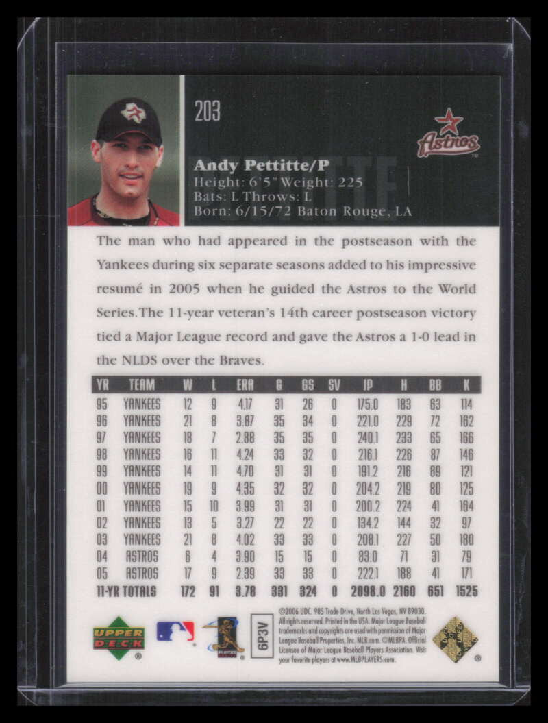 2006 Upper Deck Special F/X Green 203 Andy Pettitte 82/99