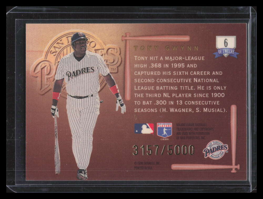 DELETE 151184 1996 Leaf Picture Perfect 6 Tony Gwynn 3157/5000
