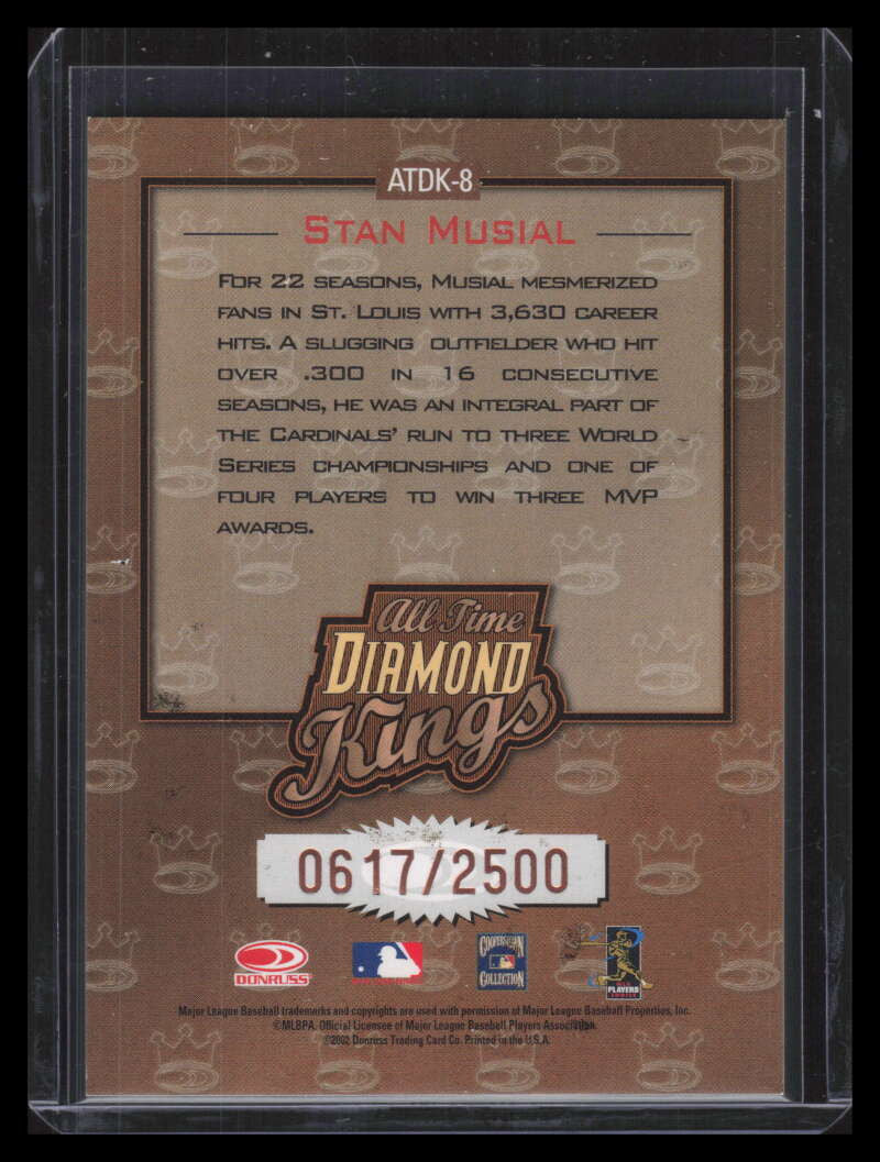2002 Donruss All-Time Diamond Kings atdk8 Stan Musial 617/2500