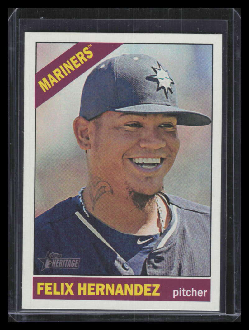 2015 Topps Heritage Gum Stained Back 462 Felix Hernandez