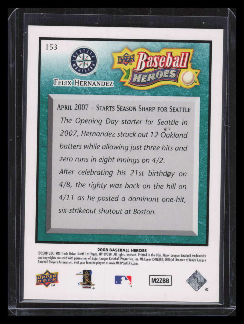 2008 Upper Deck Heroes Sea Green 153 Felix Hernandez 61/99