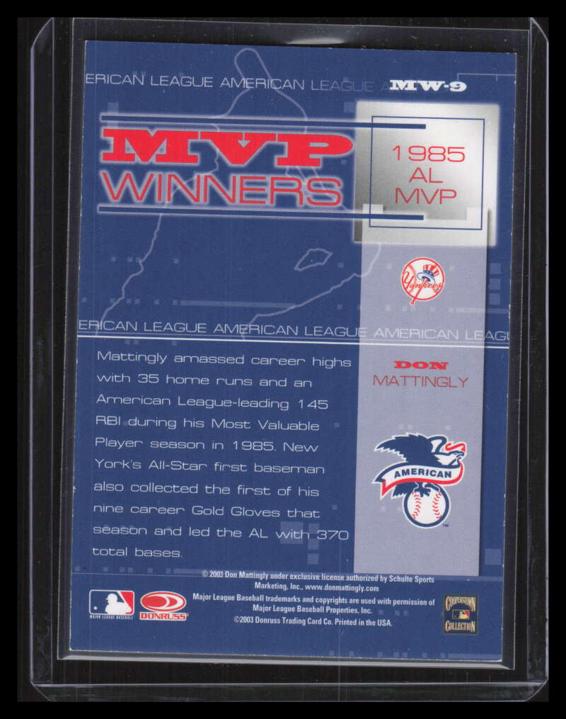 2004 Leaf MVP Winners Second Edition 9 Don Mattingly