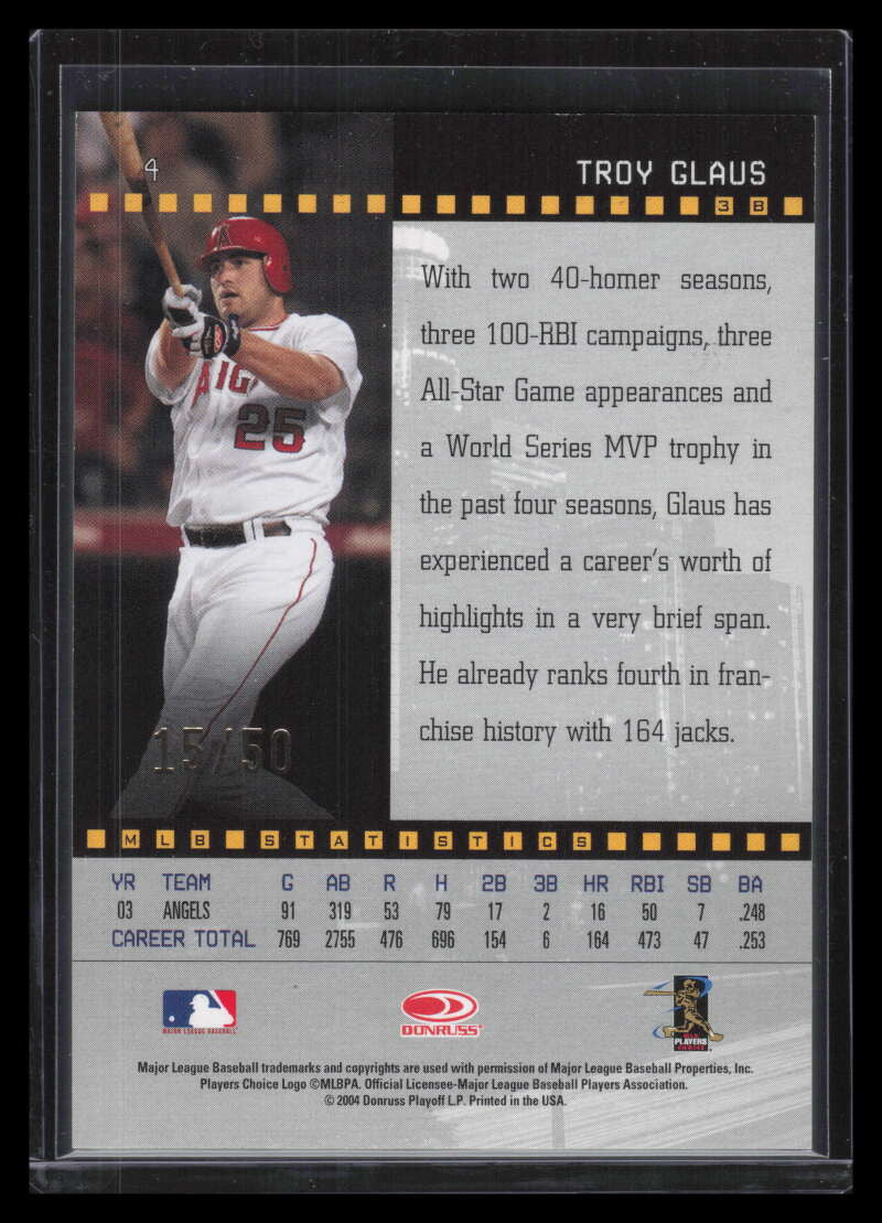 2004 Studio Proofs Gold 4 Troy Glaus 15/50