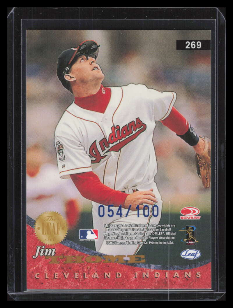 2004 Leaf Press Proofs Blue 269 Jim Thome PTT 54/100 Passing Through Time