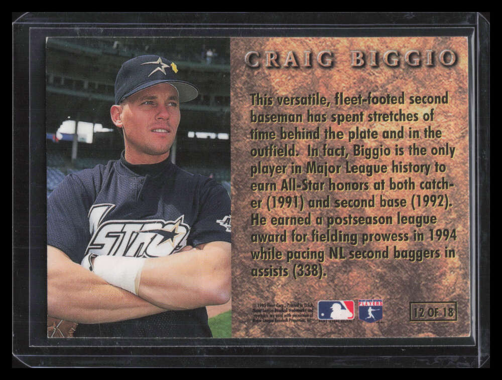 1996 Ultra Prime Leather Gold Medallion 12 Craig Biggio