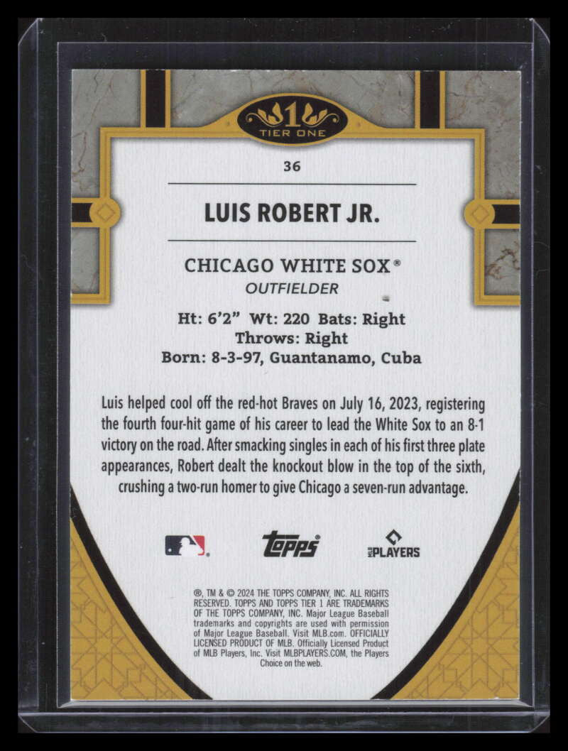 2024 Topps Tier One Purple Foil 36 Luis Robert Jr. 43/75