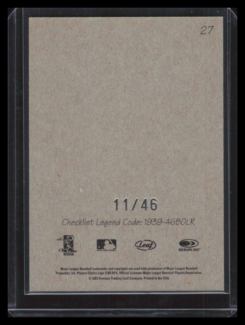 2004 Leaf Exhibits 1939-46 Best of Luck Right 27 Mike Mussina 11/46