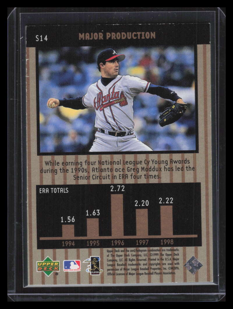 1999 Upper Deck Ovation Major Production s14 Greg Maddux