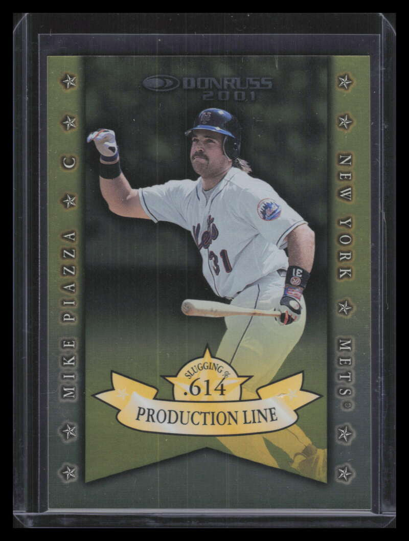 2001 Donruss Production Line pl33 Mike Piazza SLG 329/614