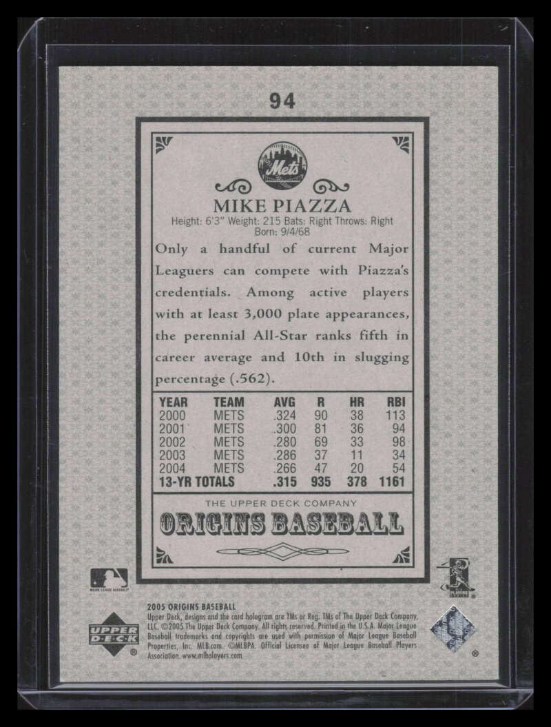 2005 Origins Old Judge Red 94 Mike Piazza 20/99