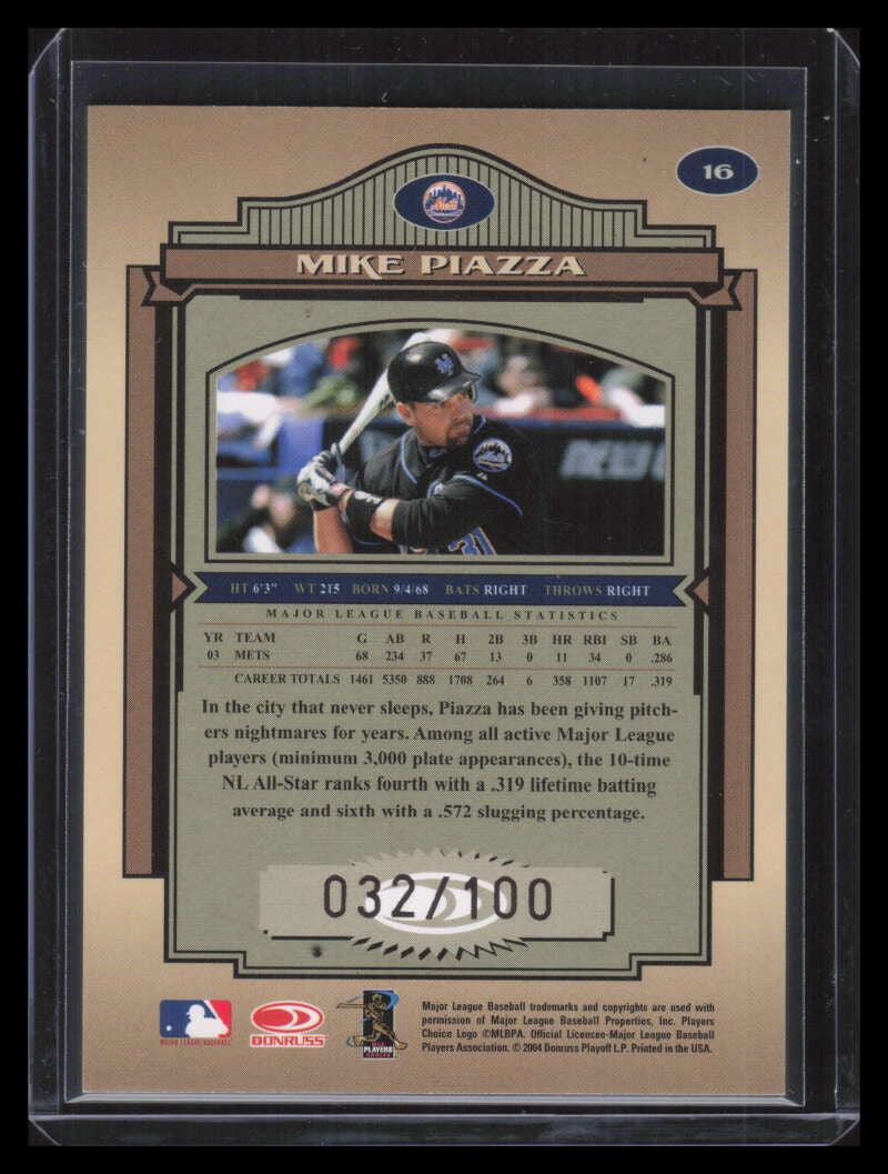 2004 Timeless Treasures Bronze 16 Mike Piazza 32/100