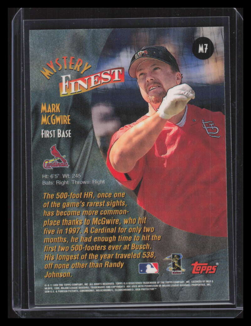 DELETE 151308 1998 Topps Mystery Finest Borderless m7 Mark McGwire 140240