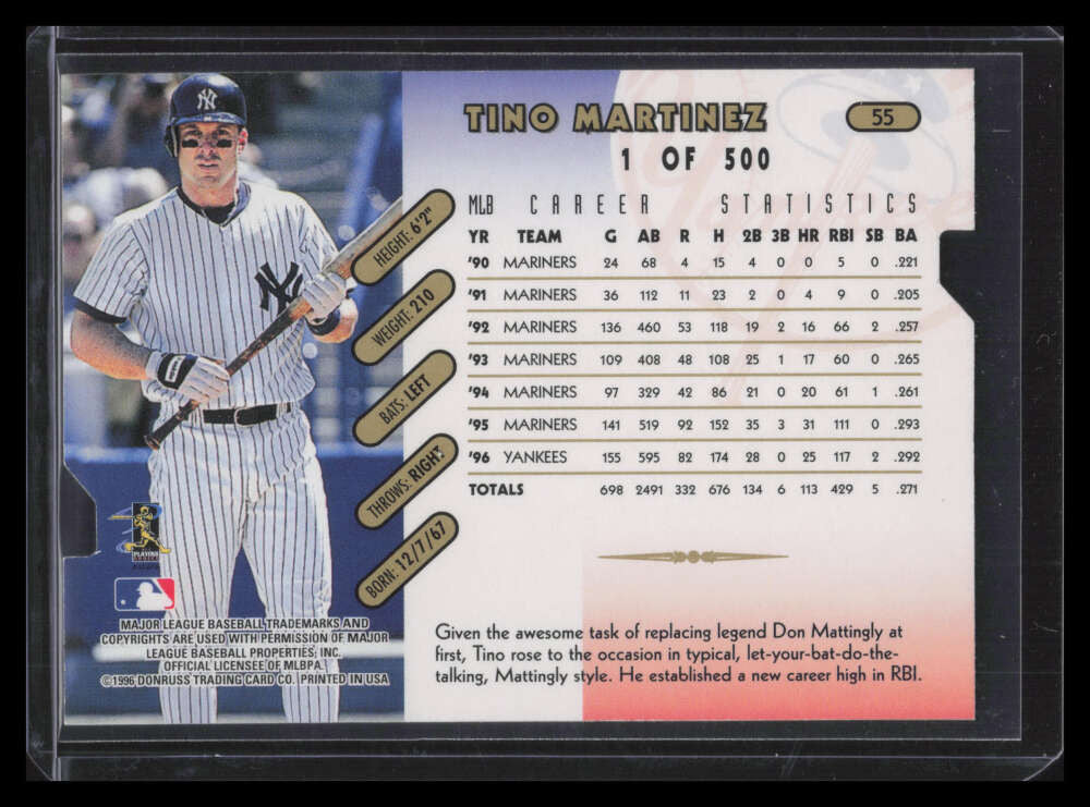 1997 Donruss Gold Press Proofs 55 Tino Martinez /500