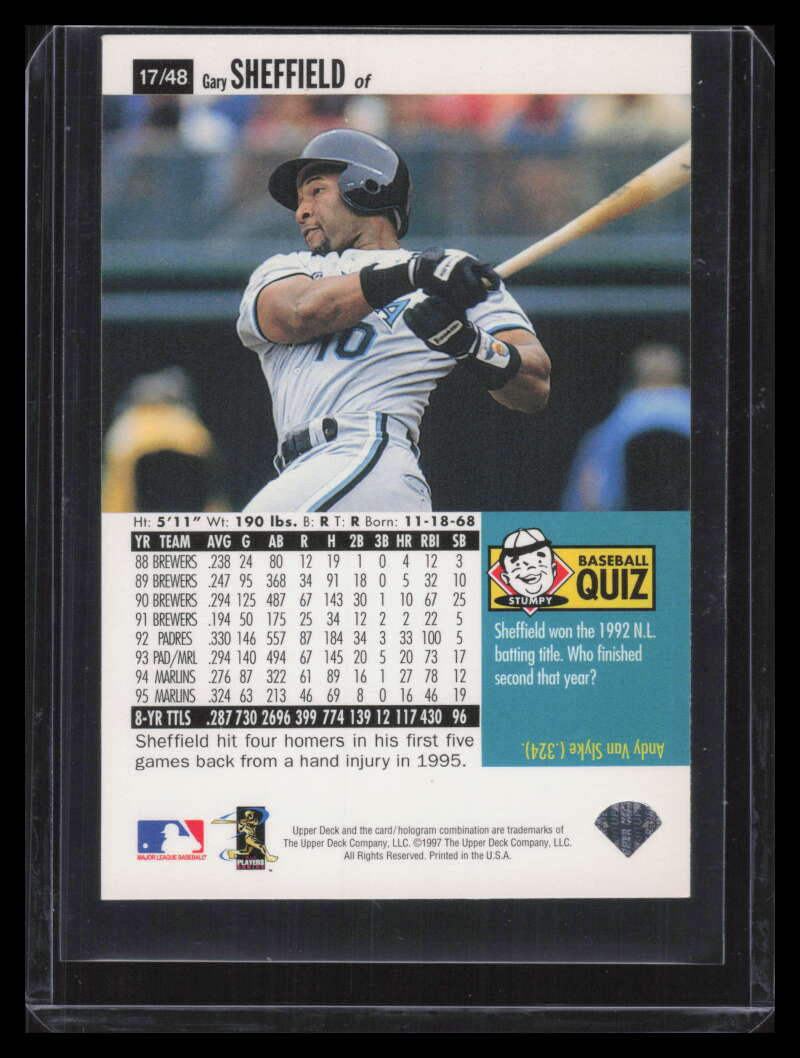 1996 Upper Deck Folz Minis 17 Gary Sheffield