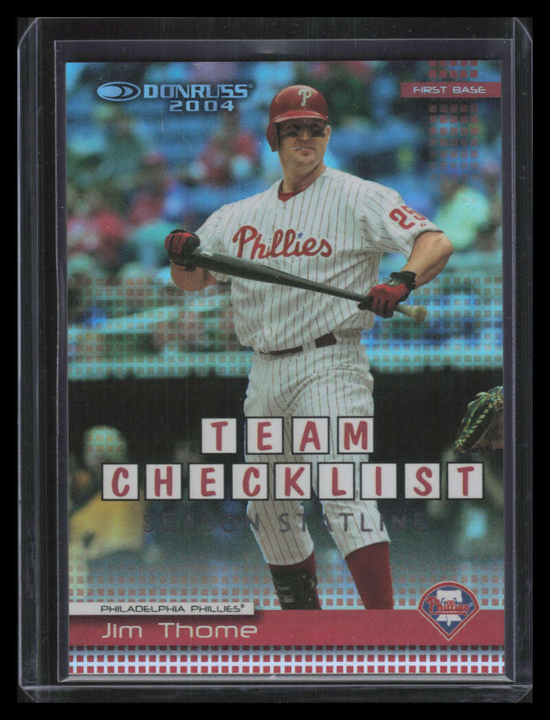 2004 Donruss Stat Line Season 396 Jim Thome TC 81/86 Team Checklist