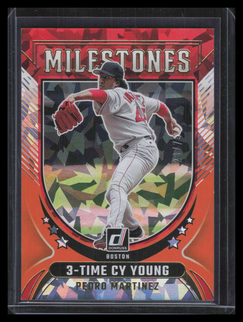 2024 Donruss Milestones Orange Ice 14 Pedro Martinez 28/75