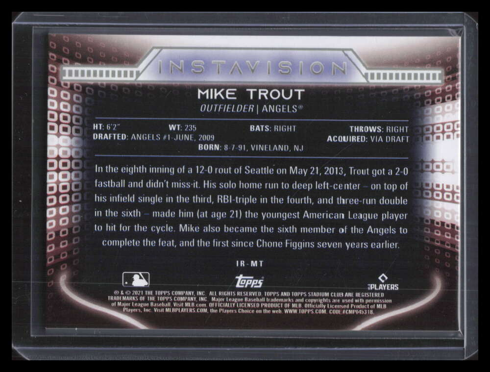 2021 Stadium Club Instavision IVCMT Mike Trout