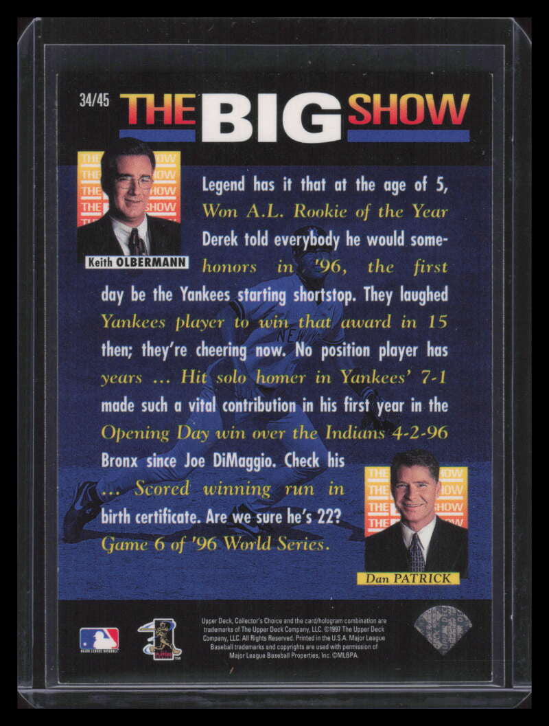 1997 Collector's Choice The Big Show World Headquarters 34 Derek Jeter ID: 151397