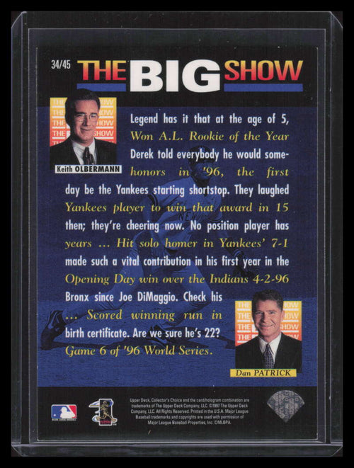 1997 Collector's Choice The Big Show World Headquarters 34 Derek Jeter ID: 151397
