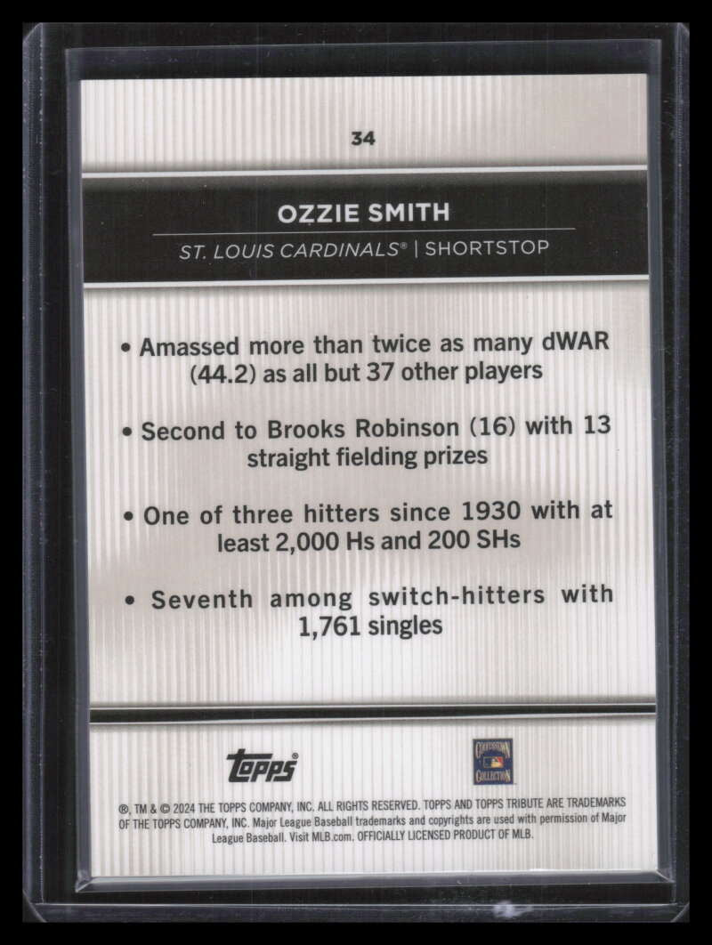2024 Topps Tribute Gold 34 Ozzie Smith 34/75