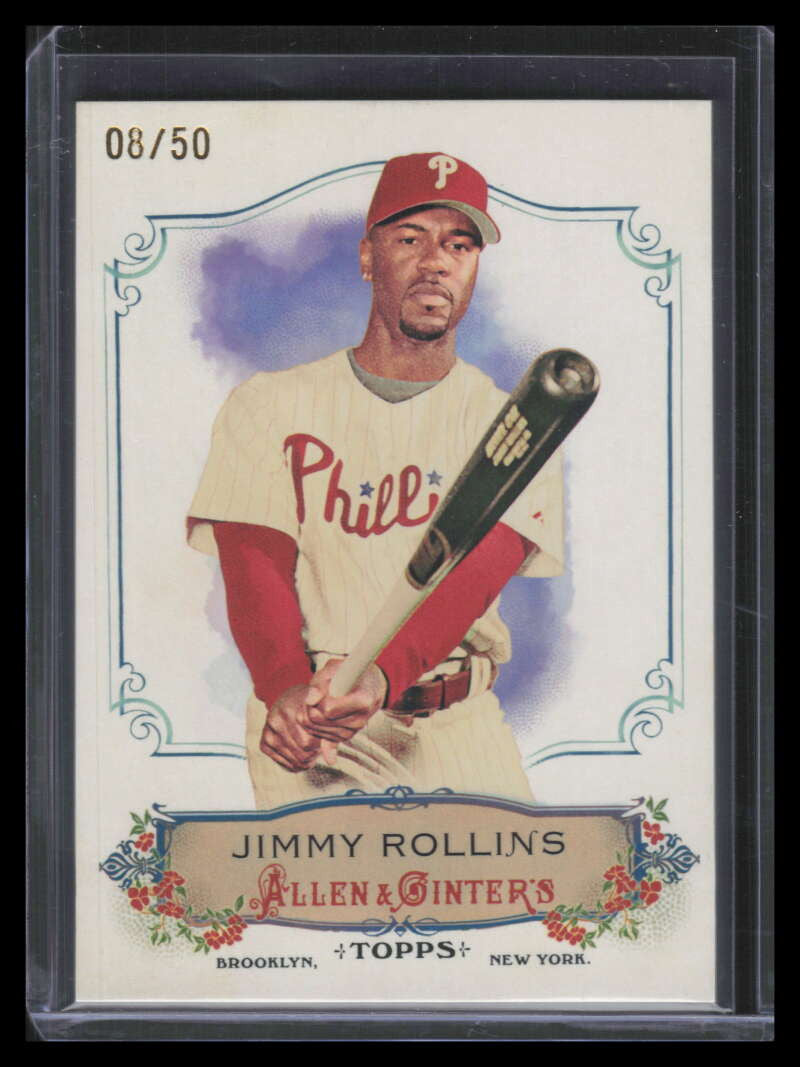 DELETE 151416 2011 Topps Allen and Ginter Rip Cards rc63 Jimmy Rollins 8/50 RIPPED