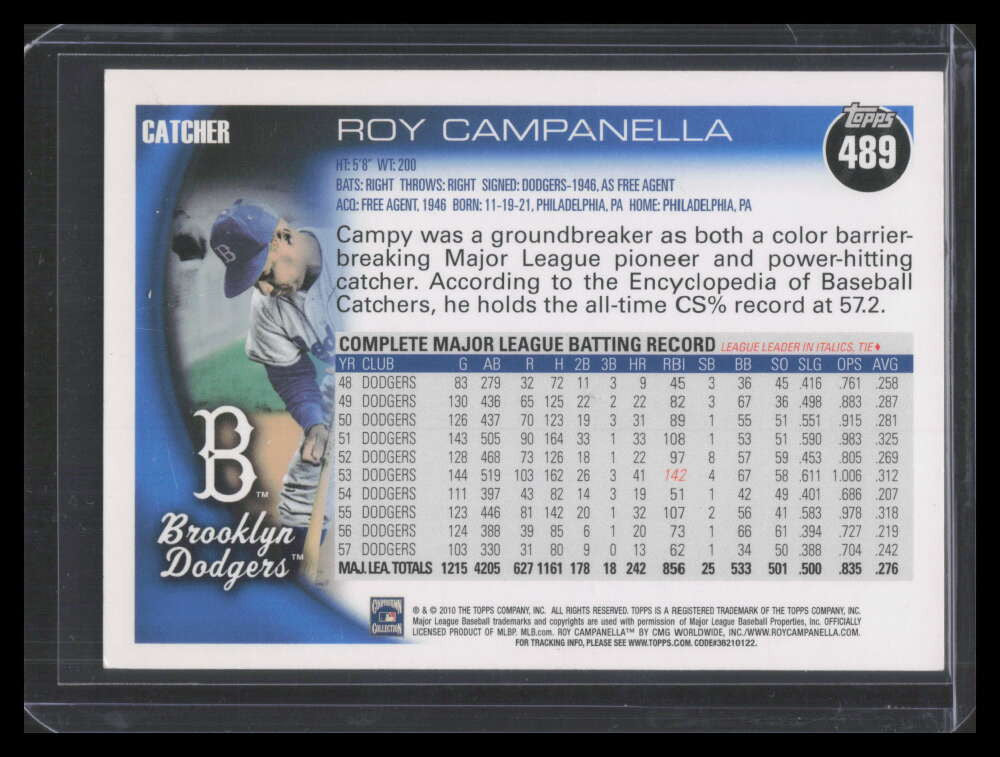 2010 Topps 489b Roy Campanella SP