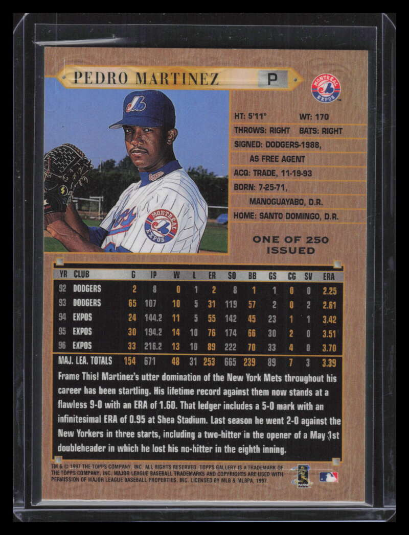 1997 Topps Gallery Player's Private Issue 132 Pedro Martinez /250