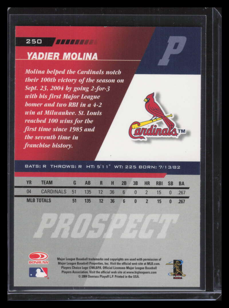 2005 Leaf Green 250 Yadier Molina PROS Prospect