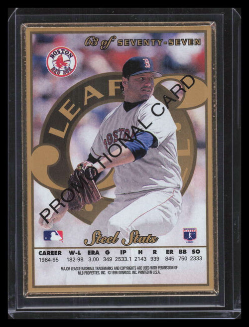 1996 Leaf Preferred Steel Gold Promos 63 Roger Clemens Promotional