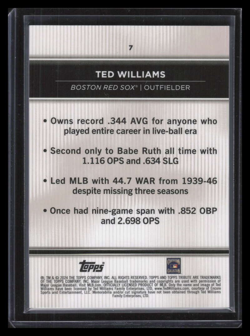 2024 Topps Tribute Purple 7 Ted Williams 40/50