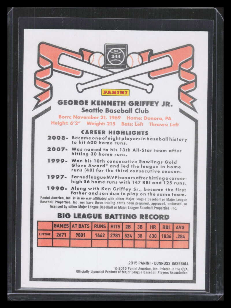 2015 Donruss '81 Press Proofs Bronze 244 Ken Griffey Jr. 18/299