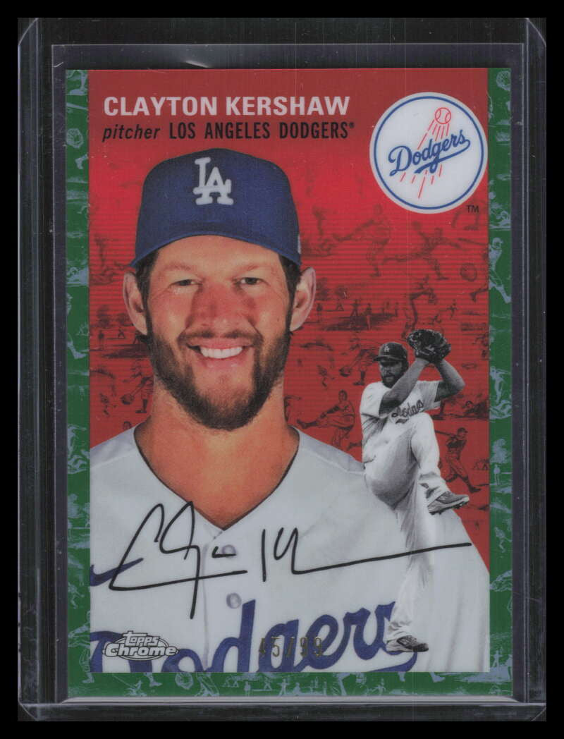 SOLD 151475 2023 Topps Chrome Platinum Toile White Green Refractor 295 Clayton Kershaw 45/99
