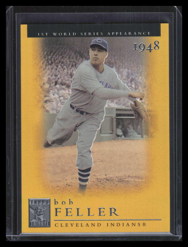 SOLD 151526 2003 Topps Tribute World Series Gold 95 Bob Feller 48 56/100 1948