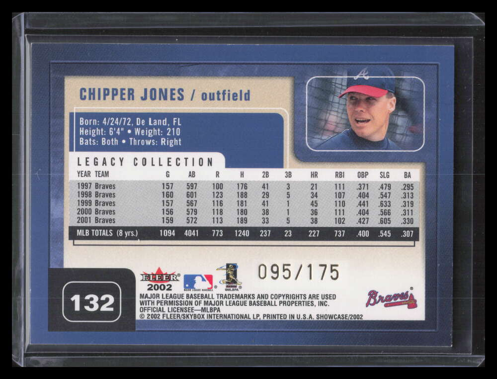 2002 Fleer Showcase Legacy 132 Chipper Jones AC 95/175 Avant Card