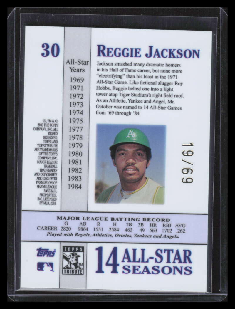 DELETE 151569 2003 Topps Tribute Perennial All-Star Gold 30 Reggie Jackson 19/69