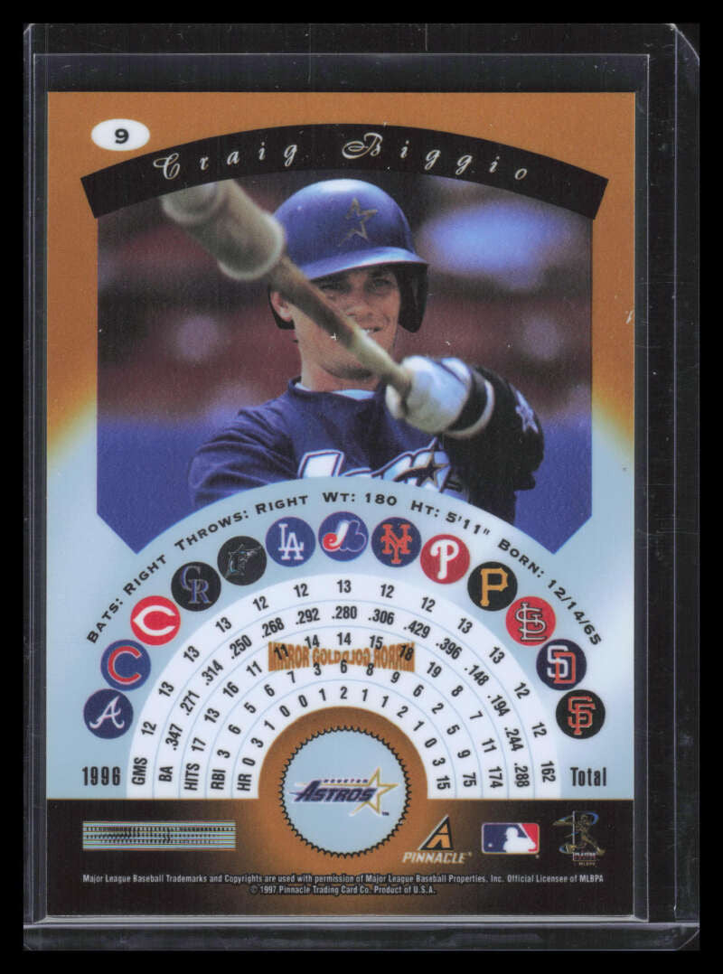 1997 Pinnacle Certified Mirror Gold 9 Craig Biggio