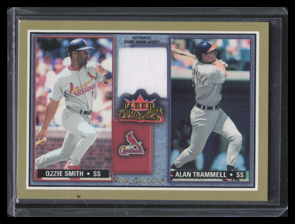 2002 Fleer Fall Classics Rival Factions 59 Ozzie Smith Alan Trammell Jersey /250