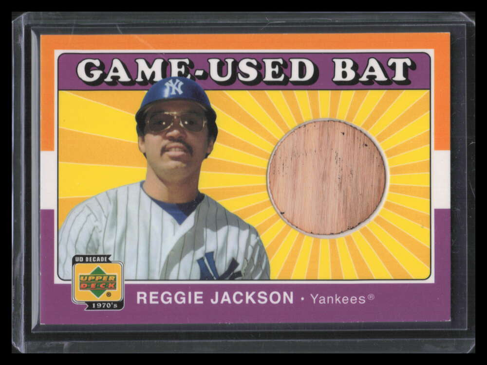2001 Upper Deck Decades 1970's Game Bat BREJ Reggie Jackson Bat