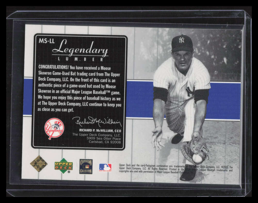 SOLD 151652 2000 Upper Deck Yankees Legends Legendary Lumber Gold Moose Skowron Bat 140460
