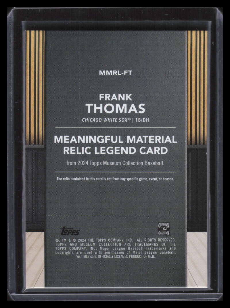 2024 Topps Museum Meaningful Material Legend Sapphire Frank Thomaas Jersey 14/25