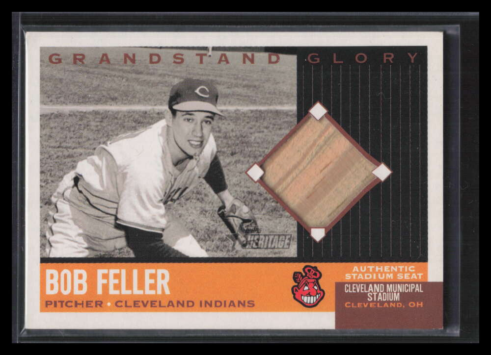 SOLD 151682 2002 Topps Heritage Grandstand Glory Bob Feller Cleveland Municipal Stadium Seat