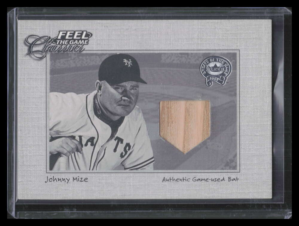 2001 Greats of the Game Feel the Game Classics 13 Johnny Mize Bat